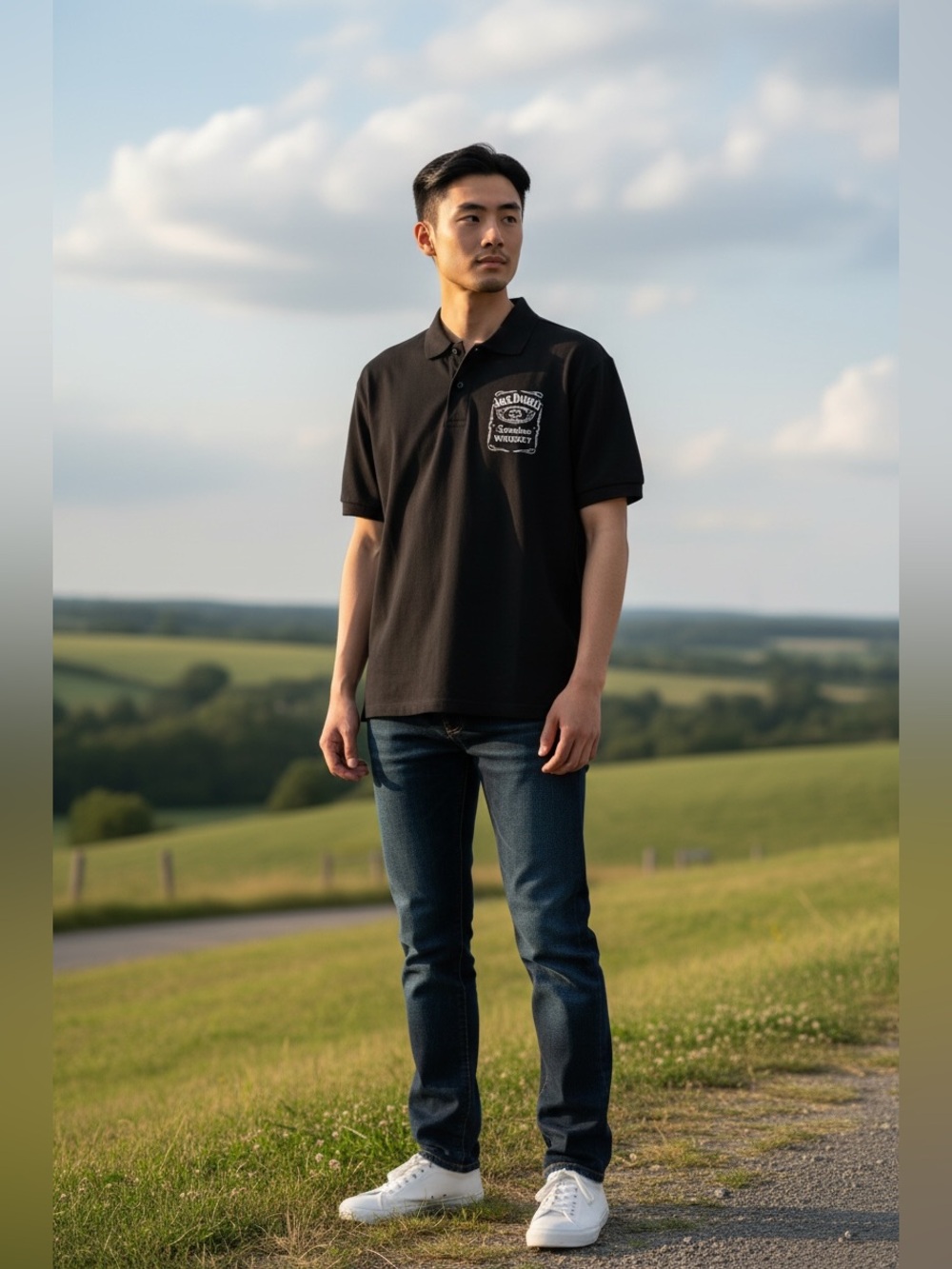 Jack Daniel's short-sleeve polo shirt- Old No. 7 Tennessee Whisky-Size Medium